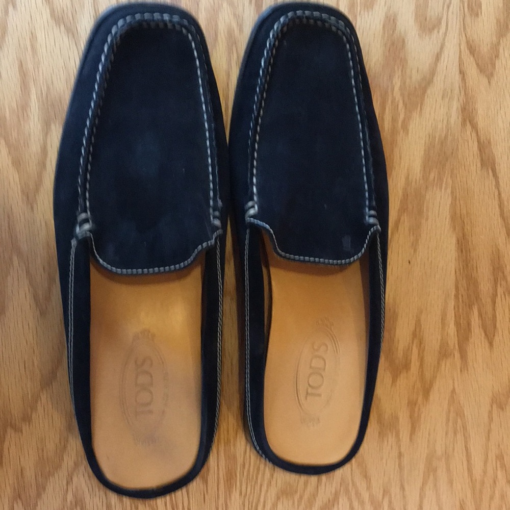 TOD’S men’s slip on shoes, black suede